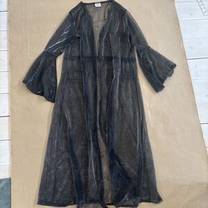 Impulsive Black Metallic Cover Up Size Medium Festival Rave Wear